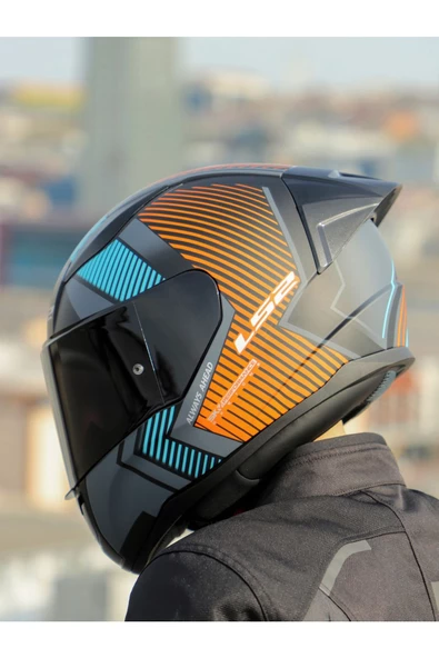 LS2 Rapid 2 Extra Race Full Face Motosiklet Kaskı Yarış Spoiler +  Siyah Vizörlü