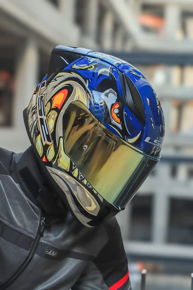 LS2 RAPID 2 SPOX MAVİ-GRİ KASK + SPOILER - 5