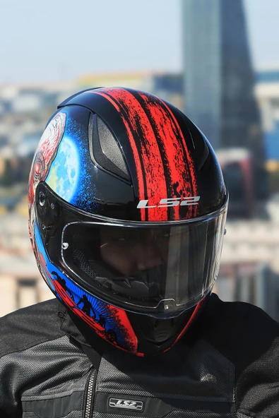 LS2 RAPID 2 ZOMBIE SİYAH-KIRMIZI KASK - 3