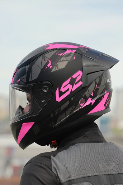 LS2 Rapıd 2 Race Palımnesıs Mat Siyah-Pembe Kask - 2