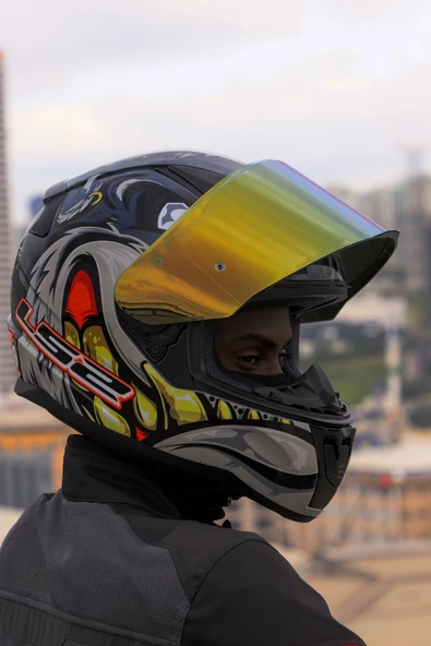 LS2 RAPID 2 SPOX GRİ-KIRMIZI KASK - Resim 8