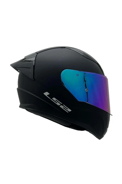 LS2 Rapıd 2 Race Mat Siyah Kapalı Motosiklet Kaskı Gökkuşağı Camlı - 3