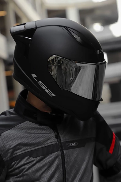 LS2 RAPID RACE MAT SİYAH KASK - Resim 2