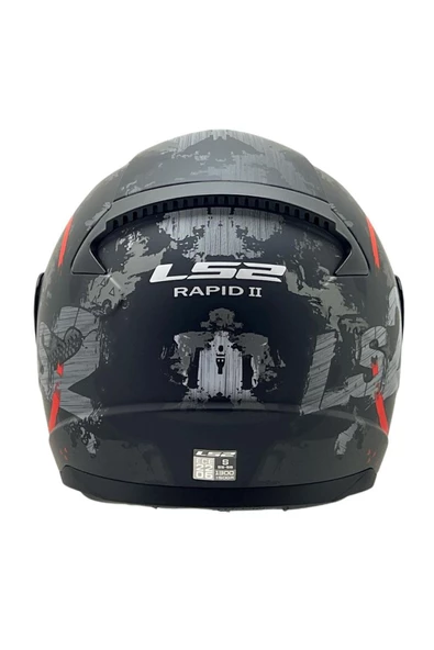 LS2 Rapıd 2 Cırcle Mat Siyah-kırmızı Kask Siyah Cam-şeffaf Cam Hediye - 5