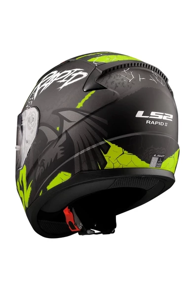 LS2 Rapıd 2 Raven Mat Siyah-gri-neon Sarı Kask - 4
