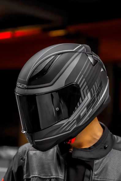 LS2 RAPID KRUISE MAT SİYAH-GRİ KASK