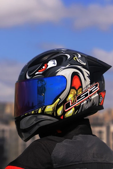 LS2 RAPID 2 RACE SPOX GRİ-KIRMIZI KASK - 3