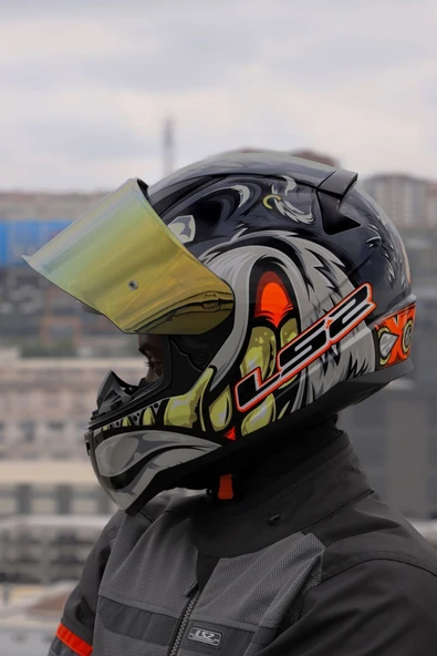 LS2 RAPID 2 SPOX GRİ-KIRMIZI KASK - Resim 7