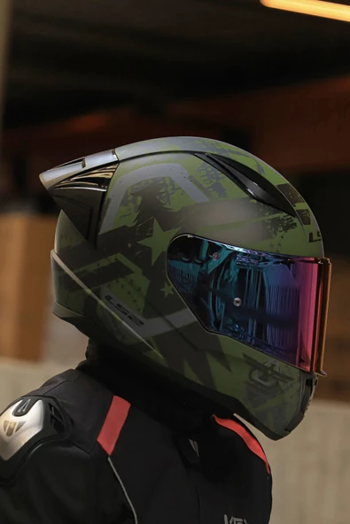 LS2 Rapıd 2 Race Thunder Bırds Mat Yeşil-siyah-gri Kask - 6