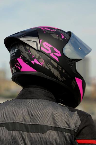 LS2 Rapıd 2 Race Palımnesıs Mat Siyah-Pembe Kask 2 - 5