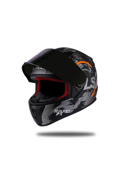 LS2 Rapıd 2 Cırcle Mat Tıtanıum-kırmızı Kask - Resim 4