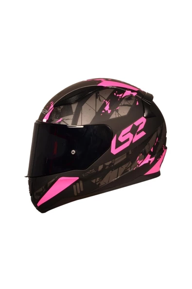 LS2 Rapıd 2 Palımnesıs Mat Siyah-pembe Motosiklet Kaskı - 1