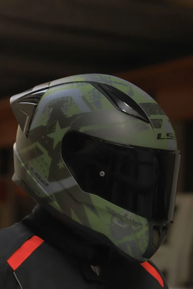 LS2 RAPID 2 RACE THUNDER  BIRDS MAT YEŞİL-SİYAH-GRİ KASK - 2