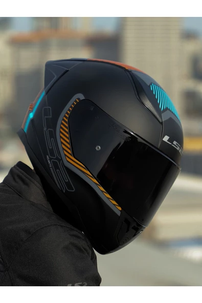 LS2 Rapid 2 Extra Race Full Face Motosiklet Kaskı Yarış Spoiler +  Siyah Vizörlü - 2