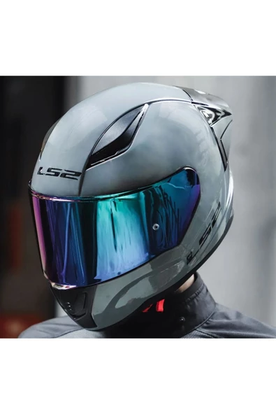 LS2 Rapıd 2 Race Nardo Gri  Fullface Motosiklet Kaskı Gökkuşağı Camlı - 5