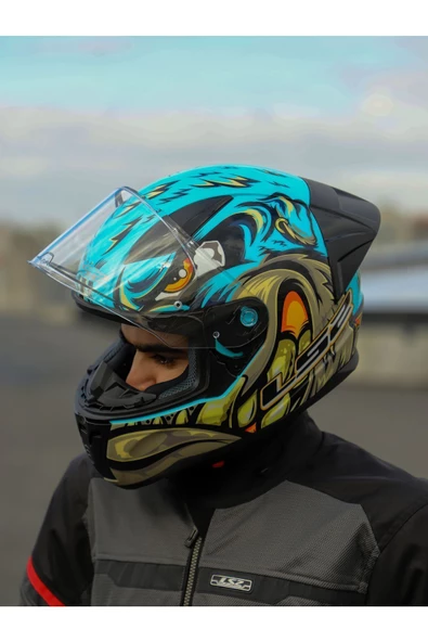 LS2 RAPID 2 RACE NEO MAVİ-MOR KASK - 6