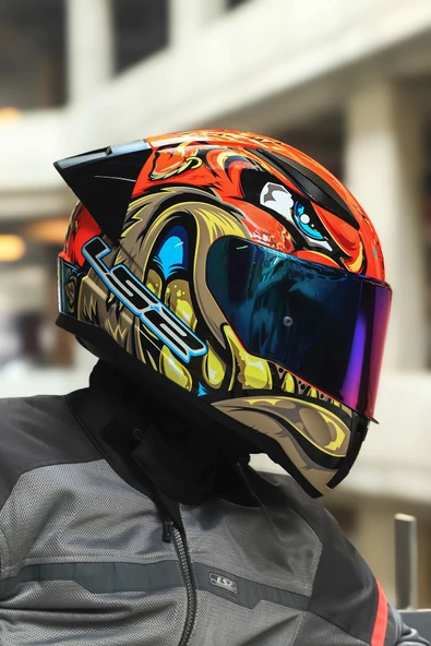 LS2 RAPID 2 RACE SPOX KIRMIZI-GRİ KASK - 4