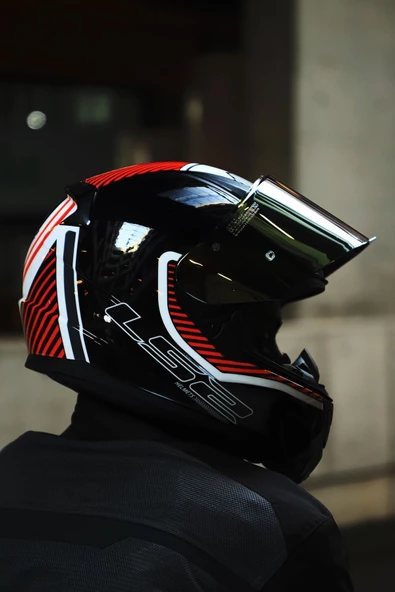 LS2 RAPID 2 EXTRA BEYAZ-KIRMIZI KASK - Resim 3