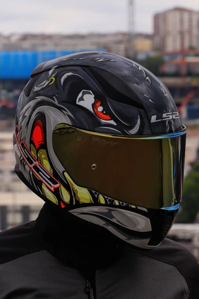 LS2 RAPID 2 SPOX GRİ-KIRMIZI KASK - Resim 3