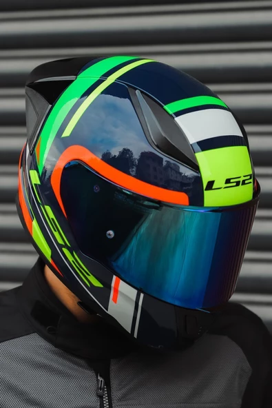 LS2 RAPID RACE CHOS MAVİ NEON TURUNCU KASK