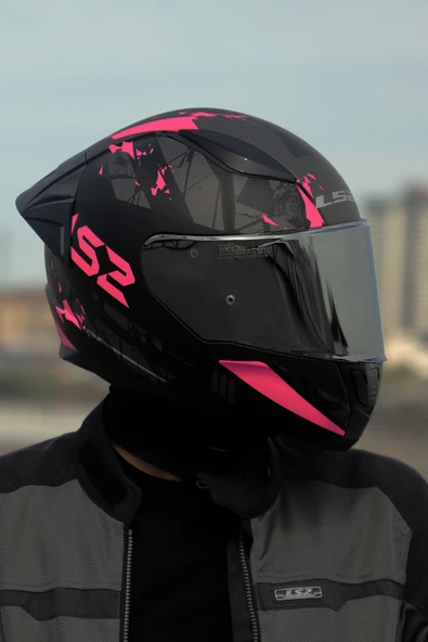 LS2 Rapıd 2 Race Palımnesıs Mat Siyah-Pembe Kask 2 - 3