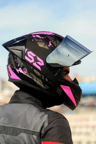 LS2 Rapıd 2 Race Palımnesıs Mat Siyah-Pembe Kask 2 - 2