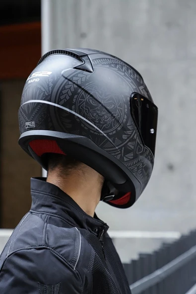 LS2 Rapid 2 Takaroa Mat Siyah Kask - 7