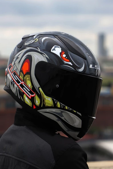 LS2 RAPID 2 SPOX GRİ-KIRMIZI KASK - Resim 4