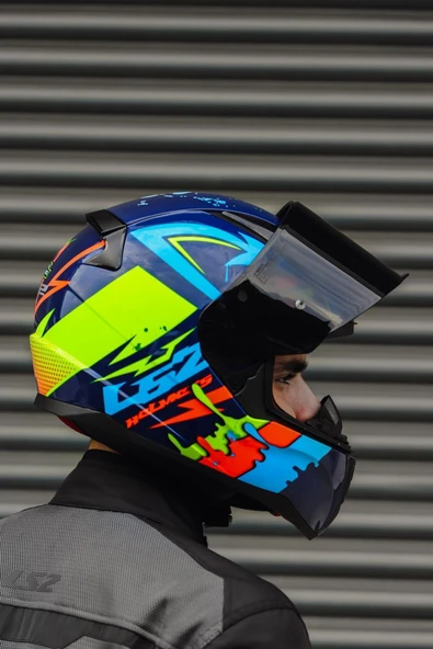 LS2 RAPİD TAGLINE MAVİ-NEON SARI - Resim 7