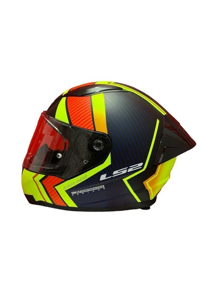 LS2 RAPID 2 RACE EXTRA MAT NEON SARI-NAVY MAVİ KASK+SPOİLER