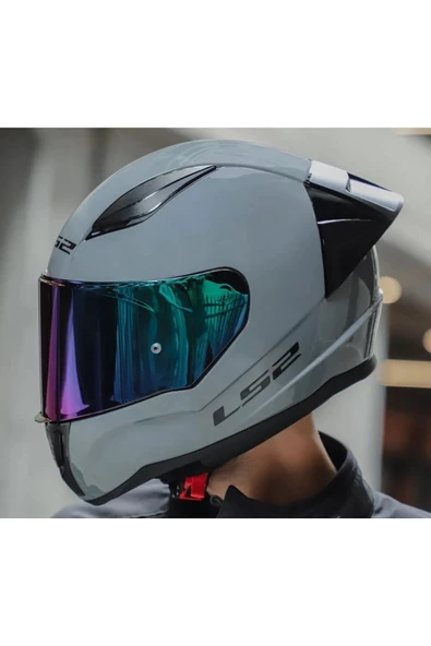 LS2 Rapıd 2 Race Nardo Gri  Fullface Motosiklet Kaskı Gökkuşağı Camlı - 4