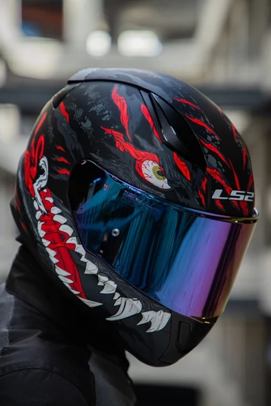 LS2 RAPID 2 KAIJU MAT SİYAH-KIRMIZI-BEYAZ KASK ürün görseli