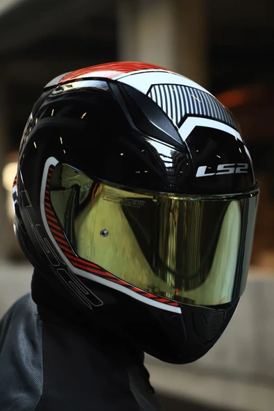 LS2 RAPID 2 EXTRA BEYAZ-KIRMIZI KASK - Resim 5