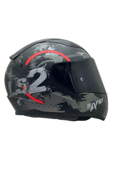 LS2 Rapıd 2 Cırcle Mat Siyah-kırmızı Kask Siyah Cam-şeffaf Cam Hediye - 3