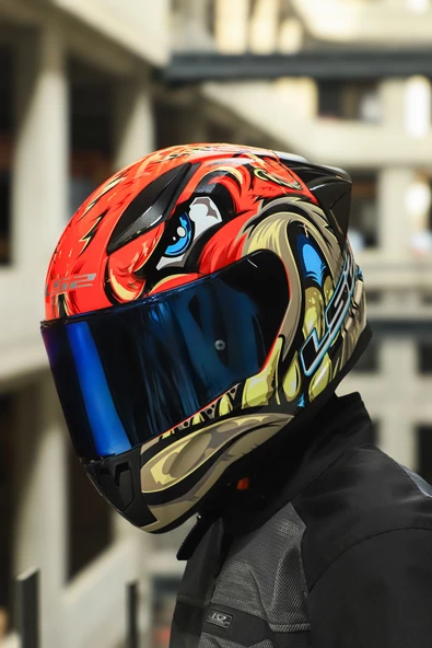 LS2 RAPID 2 RACE SPOX KIRMIZI-GRİ KASK - 2