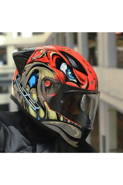 LS2 RAPID 2 RACE SPOX KIRMIZI-GRİ KAPALI MOTOSİKLET KASKI - 2