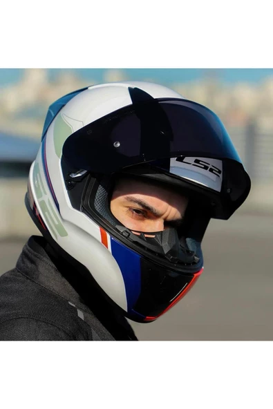 LS2 Rapid 2 Driveway Race Full Face Motosiklet Kaskı Yarış Spoiler Siyah Vizörlü - 5