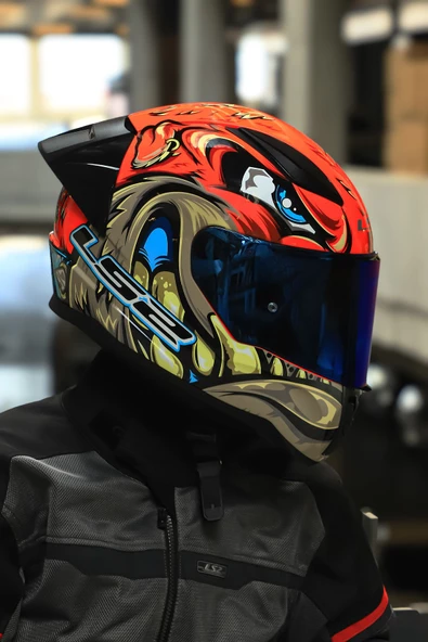 LS2 RAPID 2 RACE SPOX KIRMIZI-GRİ KASK - 6