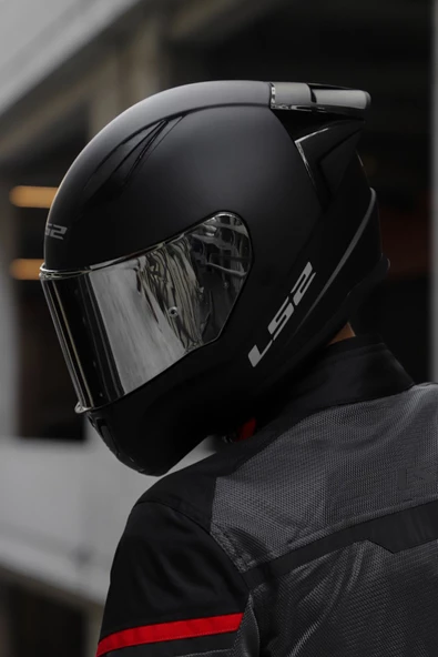 LS2 RAPID RACE MAT SİYAH KASK - Resim 3