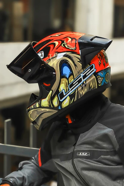 LS2 RAPID 2 RACE SPOX KIRMIZI  -GRİ  KASK - 2