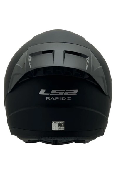 LS2 Rapıd 2 Race Mat Siyah Kapalı Motosiklet Kaskı Gri Camlı - 4