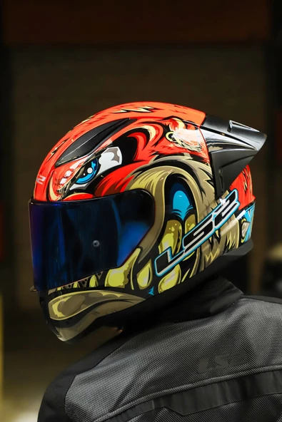 LS2 RAPID 2 RACE SPOX KIRMIZI-GRİ KASK - 4