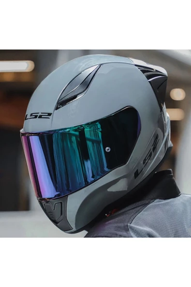 LS2 Rapıd 2 Race Nardo Gri  Fullface Motosiklet Kaskı Gökkuşağı Camlı - 3