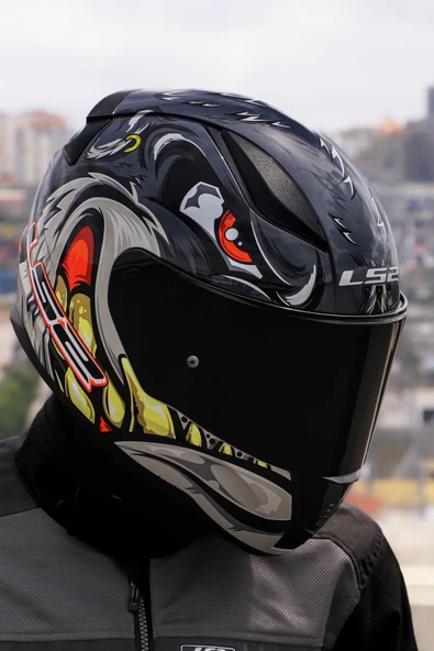 LS2 RAPID 2 SPOX GRİ-KIRMIZI KASK - Resim 3