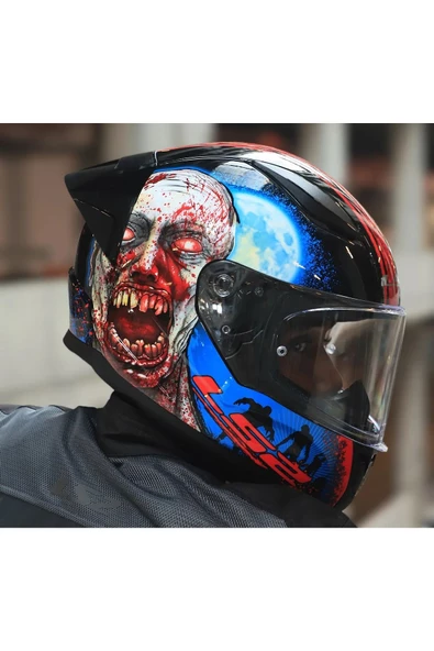 LS2 Rapıd 2 Race Zombıe Fullface Motosiklet Kaskı Şeffaf Camlı