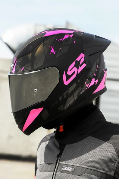 LS2 Rapıd 2 Race Palımnesıs Mat Siyah-Pembe Kask 2 - 1