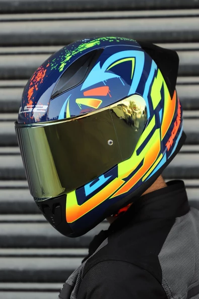 LS2 RAPİD RACE TAGLINE MAVİ-NEON SARI - 4