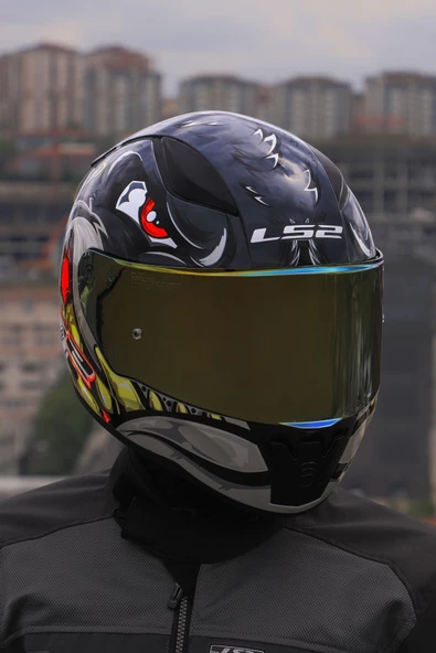 LS2 RAPID 2 SPOX GRİ-KIRMIZI KASK - Resim 4