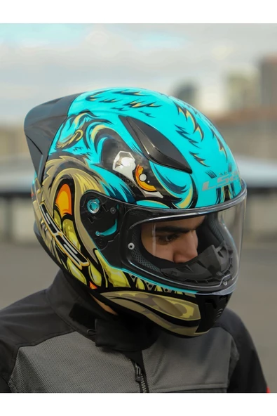 LS2 RAPID 2 RACE NEO MAVİ-MOR KASK - 4