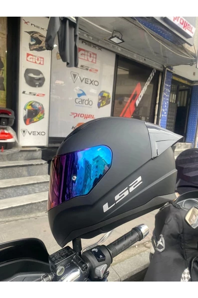 LS2 Rapıd 2 Mat Siyah Kask - Gökkuşağı Vizör Spoiler